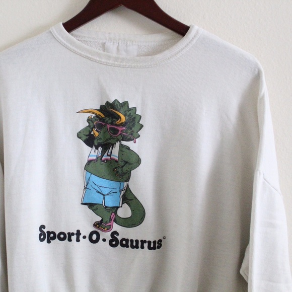 Vintage Sweaters - Vintage Sport Dinosaur Pullover